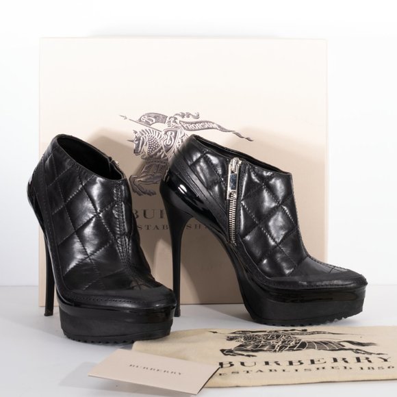 BURBERRY BOOTS - Quilted Brit Dorset 130 Platform Shoe Boot - Picture 1 of 13